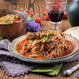 Repas Poulet Basquaise